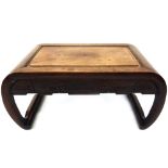 A Chinese rosewood low table, first half 20th century,