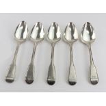 Four George III fiddle and thread pattern silver dessert spoons, William Eley & Fearn, London 1801,