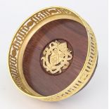 A Winchester College silver gilt mounted rosewood coaster, Hector Miller, London 1982, No.