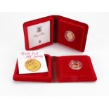 Two cased Royal Mint proof half sovereigns, 1980.