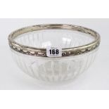 A George V silver mounted cut glass fruit bowl, John Round, Sheffield 1913,