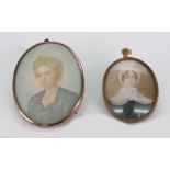 English School, 19th Century, A portrait miniature of a lady, watercolour, 6 x 4.