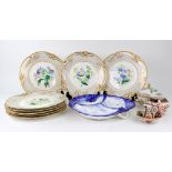 A set of eight English porcelain dessert plates, circa 1850,