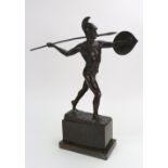 J Rieder: A bronze figure of a Centurion, after the antique, a spear in one hand,