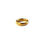 A 22ct yellow gold wedding band, Birmingham 1922, ring size K/L, 10.75g.