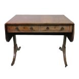 A Regency mahogany crossbanded boxwood and ebony strung sofa table,