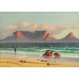 C.J. Shrubsole (South African, early 20th Century), A view of Table Mountain, signed 'C.