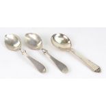 Georg Jensen - a Danish silver Pyramid pattern spoon, English Import marks for 1949, 13.