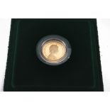 A cased Royal Mint proof sovereign, 1980.