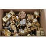 A collection of sixty-eight contemporary miniature novelty timepieces, mostly gilt metal cased.