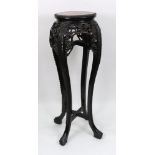 A Chinese rosewood vase stand, late 19th century,