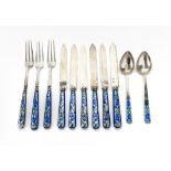 A set of six Chinese silver tea knives, makers mark WHS, early 20th century,