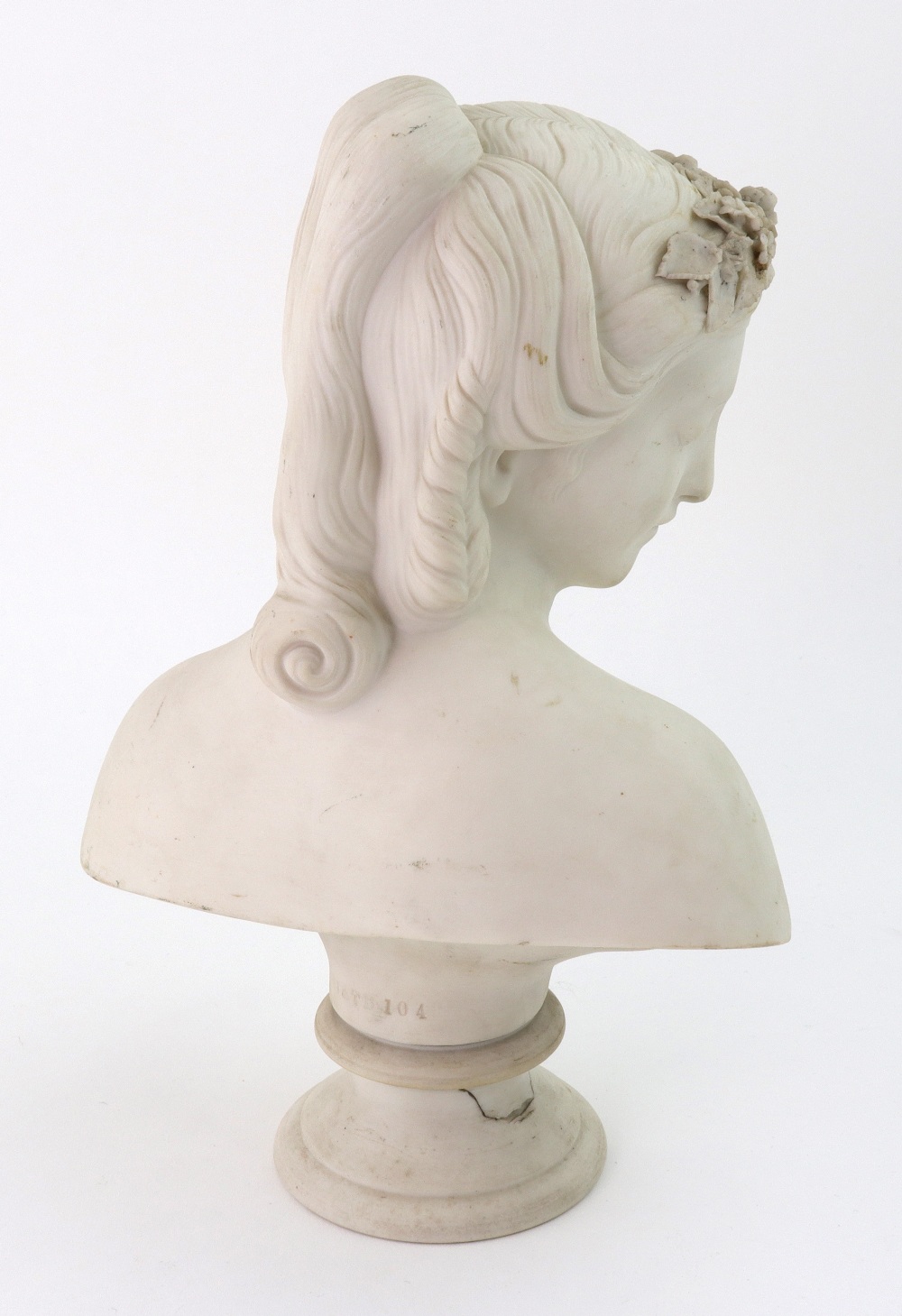 A J & T Bevington Parian bust, circa 1865-77, modelled as a young woman, - Image 2 of 3