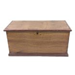 A small Victorian cedar chest, with hinged top, on a moulded base, 79cm wide.