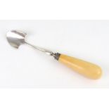 A William IV silver stilton cheese scoop, Joseph Willmore, Birmingham 1834,