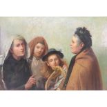 English School, 19th Century, Returning From Market, oil on canvas, 52 x 75cm.