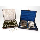 A cased set of twelve Victorian silver Old English pattern teaspoons, Joseph Rodgers,