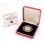 A cased Royal Mint 1994 Hong Kong $10 proof gold coin, no.