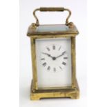 A brass cased carriage timepiece, first half 20th century,