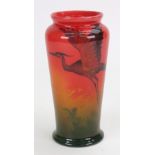 A Royal Doulton Sung Flambé vase by Charles Noke, flared cylindrical,