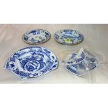 A pair of small Chinese blue and white plates, 18th century,