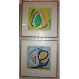 British School (20th/21st century), Abstracts, a pair, watercolour, each 40cm x 40cm, (2).