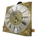 A George III longcase clock dial and musical movement,