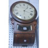A Victorian rosewood cased drop dial wall clock,