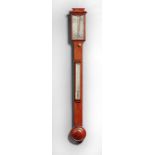 A late Victorian oak stick barometer By C.