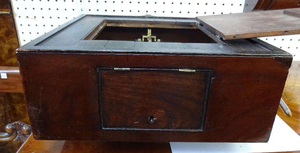 An unusual William IV mahogany and brass-inlaid square dial timepiece By French, Royal Exchange, - Image 7 of 7