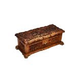A Chinese sandalwood box, late 19th/early 20th century,