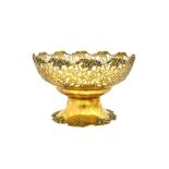 A silver gilt fruit basket, with pierced foliate and scrolling decoration,