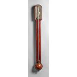A George III mahogany stick barometer By Adam,