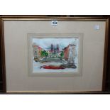 Keith Baynes (1887-1977), The Spanish steps, Rome, watercolour, signed, 18.5cm x 25cm.