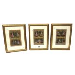 A set of three Indian miniatures, opaque pigments on paper,