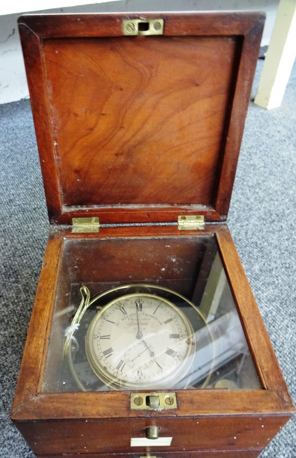 A small mahogany cased two-day marine chronometer By Parkinson & Frodsham, London, No. - Image 6 of 12