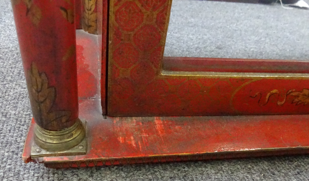 A parcel-gilt red lacquer longcase clock Mid 18th century and later The movement by Thomas May, - Image 3 of 8