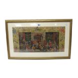 An Indian painting of an interior scene, opaque pigments on paper,