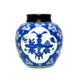 A Chinese blue and white ginger jar, Kangxi,