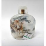 A Chinese inside painted glass snuff bottle, 20th century,