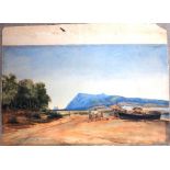 Colonial School (19th century), Mexican landscape, watercolour, indistinctly inscribed, unframed,