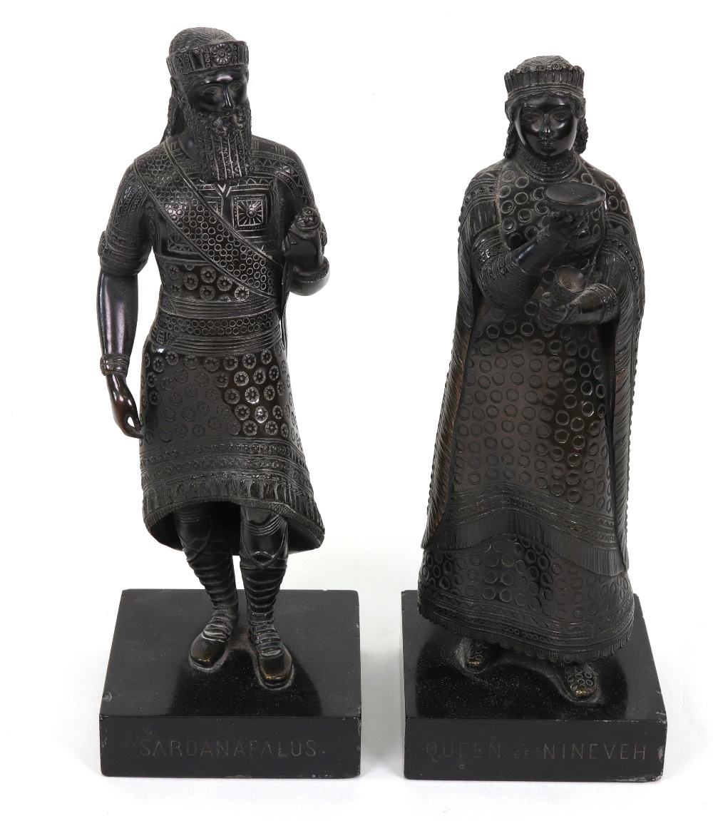 A pair of bronze figures of Sardanapalus