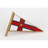 A 9ct yellow gold and enamel pennant bro