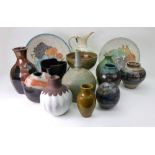 A collection of Studio pottery, includin