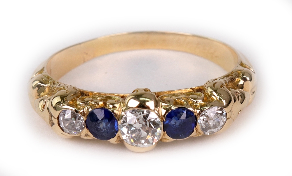 An early 20th century gold, sapphire and