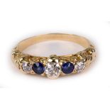 An early 20th century gold, sapphire and