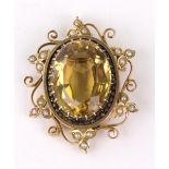 An early 20th century gold, citrine and
