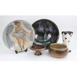 A collection of Studio pottery, to inclu