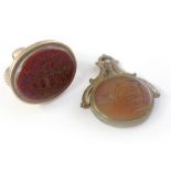 An early 19th century gold and carnelian