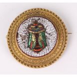 A Victorian gold and micromosaic round b
